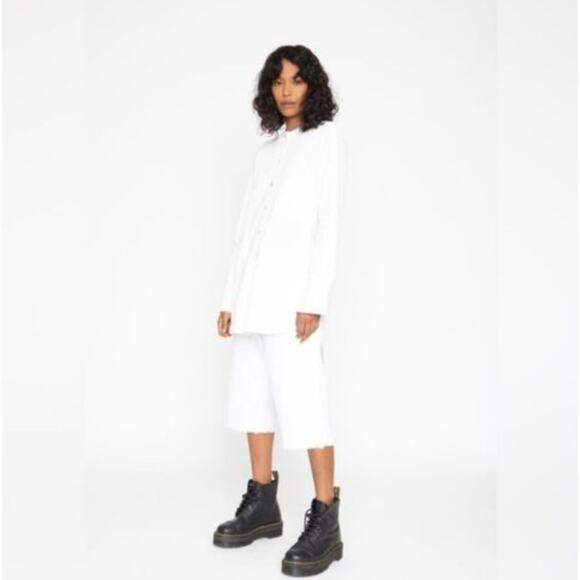 Sandrine Rose X Free People Mandarin Denim Shirt Dust Women's Medium Casual Boho - Picture 1 of 8